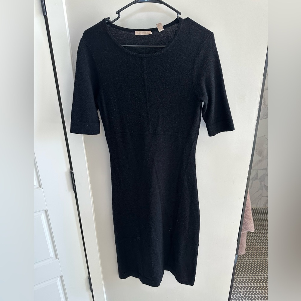 15% cashmere 85% super fine wool 1/3 sleeve dress